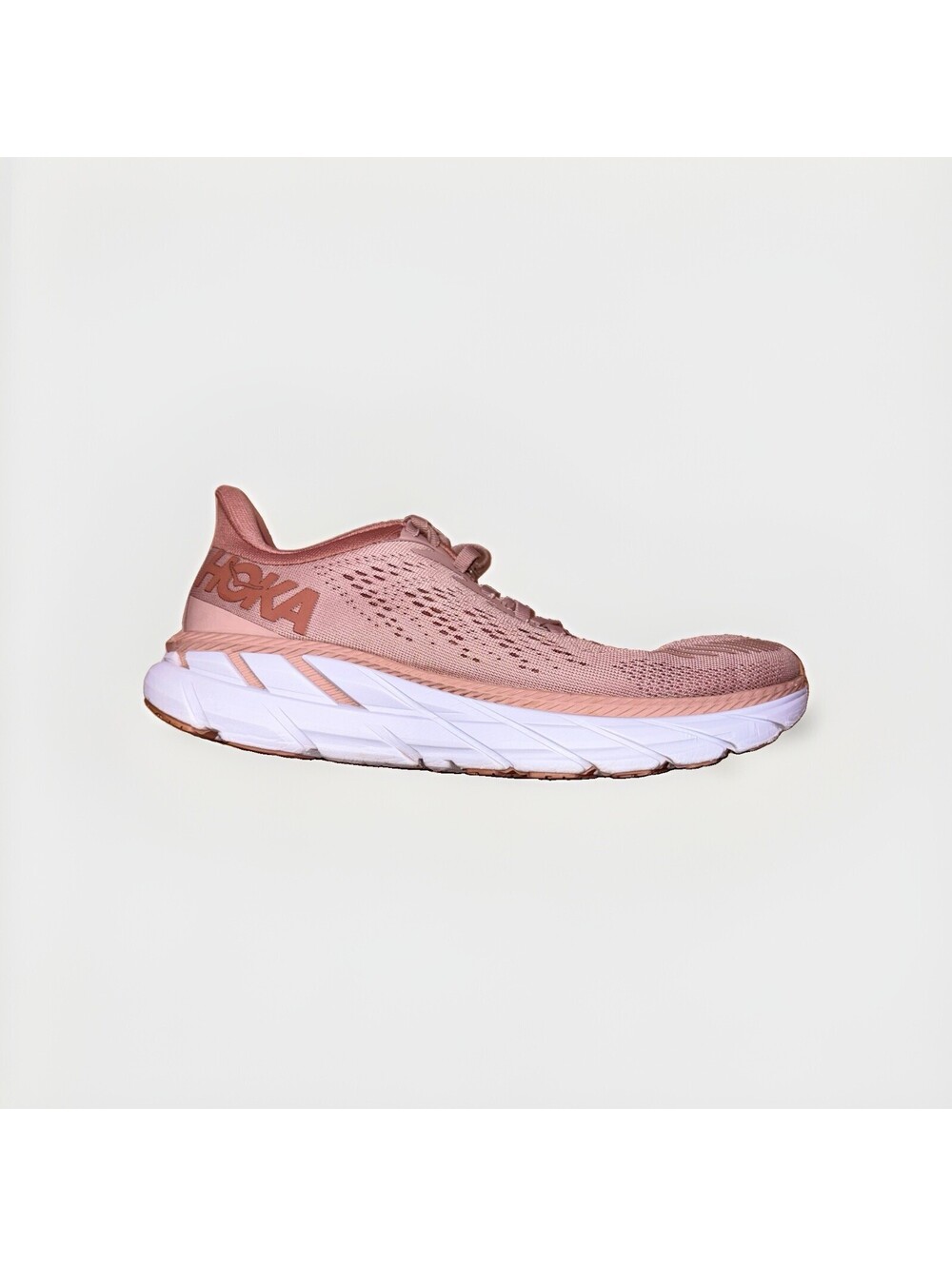 HOKA Clifton 7 Women’s Size 9 Pink White Running Shoes Sneakers Athletic